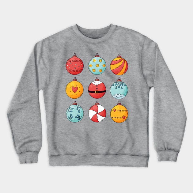 Christmas ball Ornament Collections Crewneck Sweatshirt by Mako Design 